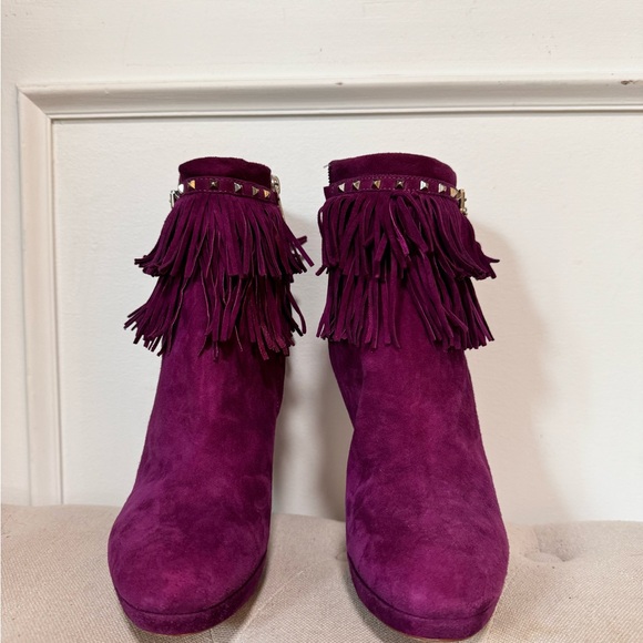 Christian Dior stiletto booties with fringe. Royal purple size 38.2 - Picture 2 of 6